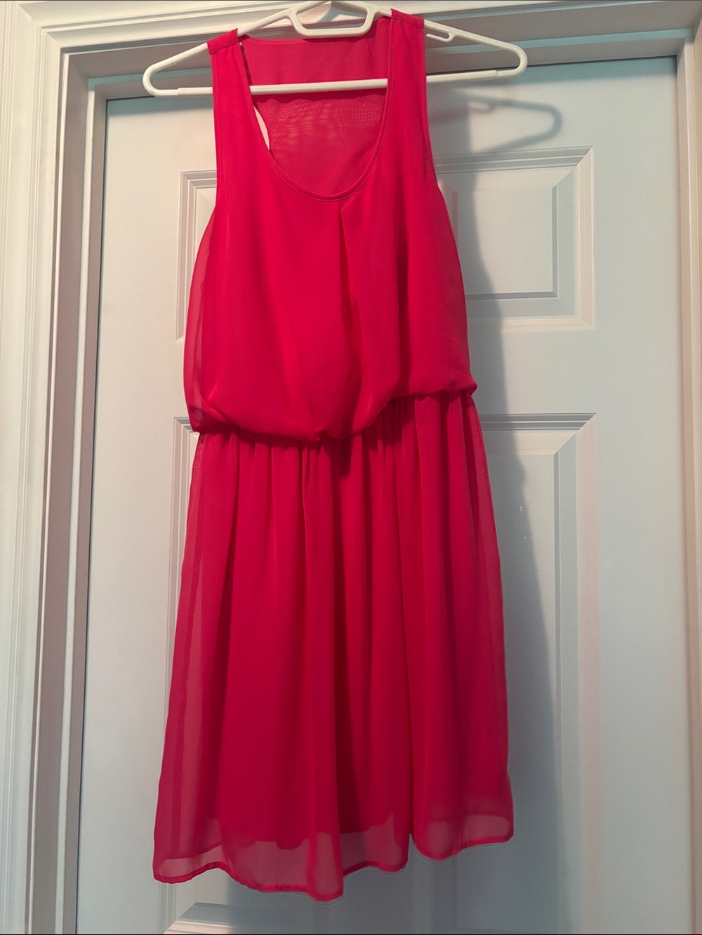 City Triangles Hot Pink Chiffon Sleeveless Dress